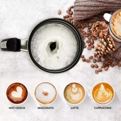 Coffee Makers Ovente 8 Oz. Silver Automatic Electric Milk Frother And Steamer Hot Or Cold Froth Functionality Foam Maker And Warmer -BergHOFF Shop silver ovente milk frothers fr3608br 31 1000