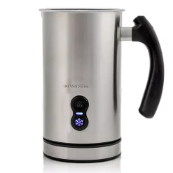 Coffee Makers Ovente 8 Oz. Silver Automatic Electric Milk Frother And Steamer Hot Or Cold Froth Functionality Foam Maker And Warmer