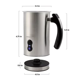 Coffee Makers Ovente 8 Oz. Silver Automatic Electric Milk Frother And Steamer Hot Or Cold Froth Functionality Foam Maker And Warmer -BergHOFF Shop silver ovente milk frothers fr3608br 76 1000