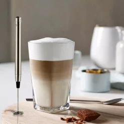 Coffee Makers Ovente Electric Stainless Steel Milk Frother Coffee, Hand Held, Silver (FRS1010S) -BergHOFF Shop silver ovente milk frothers frs1010s 31 1000