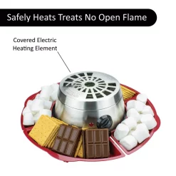 Dessert Makers Brentwood Appliances Silver/Red Indoor Electric Stainless Steel S’mores Maker With 4-Trays And 4-Roasting Forks -BergHOFF Shop silver red brentwood appliances specialty dessert makers ts 603 1f 1000