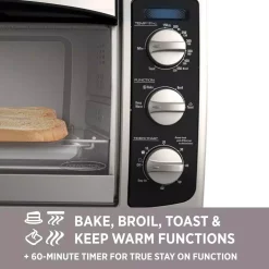 Toasters BLACK+DECKER 1500 W 6-Slice Stainless Steel Toaster Oven With Built-In Timer 15 Toasters BLACK+DECKER 1500 W 6-Slice Stainless Steel Toaster Oven With Built-In Timer -BergHOFF Shop silver stainless steel black decker toaster ovens to1675b 31 1000