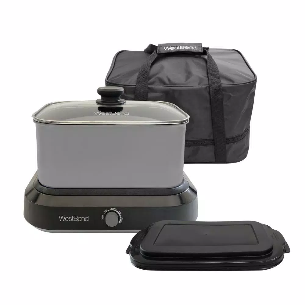 Cookers West Bend 6 Qt. Silver Non-Stick Versatility Slow Cooker With 5-Temperature Settings Includes Travel Lid And Thermal Tote 2 Cookers West Bend 6 Qt. Silver Non-Stick Versatility Slow Cooker With 5-Temperature Settings Includes Travel Lid And Thermal Tote - Image 2