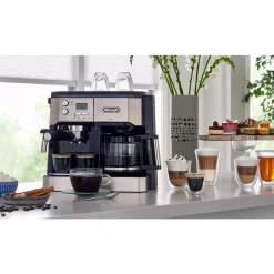 Coffee Makers DeLonghi All-In-One 10-Cup Stainless Steel Espresso Machine And Drip Coffee Maker -BergHOFF Shop stainless and black delonghi drip coffee makers bco430t 31 1000