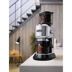 Coffee Makers DeLonghi Dedica Stainless Steel Digital Conical Burr Grinder With 18 Grind Settings And Portafilter Adaptor – 12 Oz. -BergHOFF Shop stainless delonghi coffee grinders kg521m 31 1000