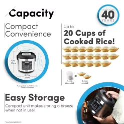 Cookers AROMA 20-Cup Silver Rice Cooker With Food Steamer And Slow Cooker Functions -BergHOFF Shop stainless steel aroma rice cookers arc 150sb 44 1000
