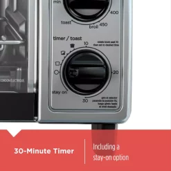 Toasters BLACK+DECKER 1150 W 4-Slice Black Stainless Steel Toaster Oven With Temperature Control 13 Toasters BLACK+DECKER 1150 W 4-Slice Black Stainless Steel Toaster Oven With Temperature Control -BergHOFF Shop stainless steel black black decker toaster ovens to1705sb 1d 1000