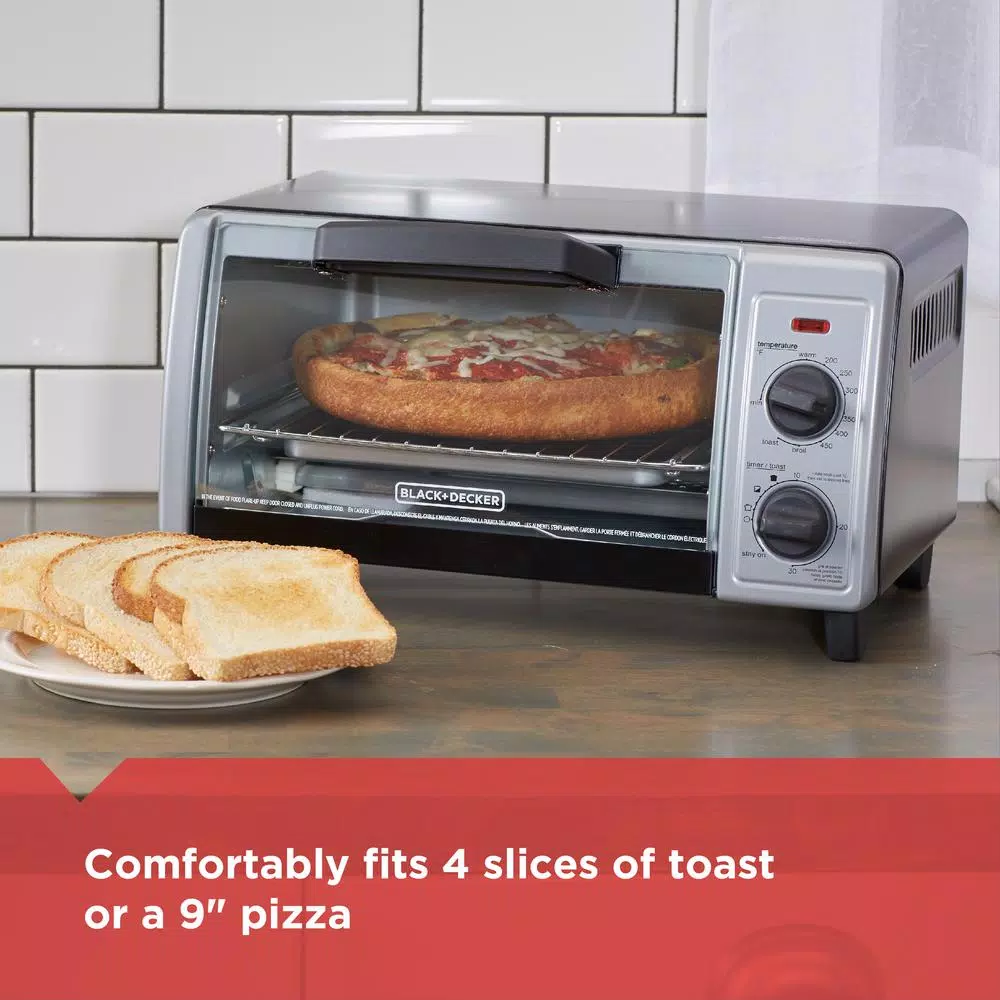 Toasters BLACK+DECKER 1150 W 4-Slice Black Stainless Steel Toaster Oven With Temperature Control 3 Toasters BLACK+DECKER 1150 W 4-Slice Black Stainless Steel Toaster Oven With Temperature Control - Image 3