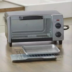 Toasters BLACK+DECKER 1150 W 4-Slice Black Stainless Steel Toaster Oven With Temperature Control 14 Toasters BLACK+DECKER 1150 W 4-Slice Black Stainless Steel Toaster Oven With Temperature Control -BergHOFF Shop stainless steel black black decker toaster ovens to1705sb 66 1000