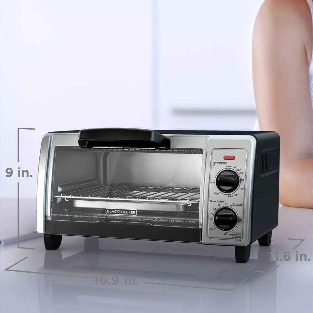 Toasters BLACK+DECKER 1150 W 4-Slice Black Stainless Steel Toaster Oven With Temperature Control 7 Toasters BLACK+DECKER 1150 W 4-Slice Black Stainless Steel Toaster Oven With Temperature Control - Image 7