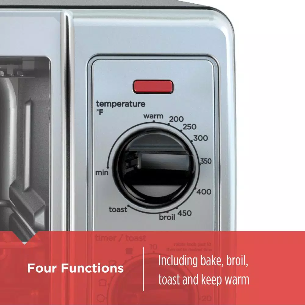 Toasters BLACK+DECKER 1150 W 4-Slice Black Stainless Steel Toaster Oven With Temperature Control 2 Toasters BLACK+DECKER 1150 W 4-Slice Black Stainless Steel Toaster Oven With Temperature Control - Image 2