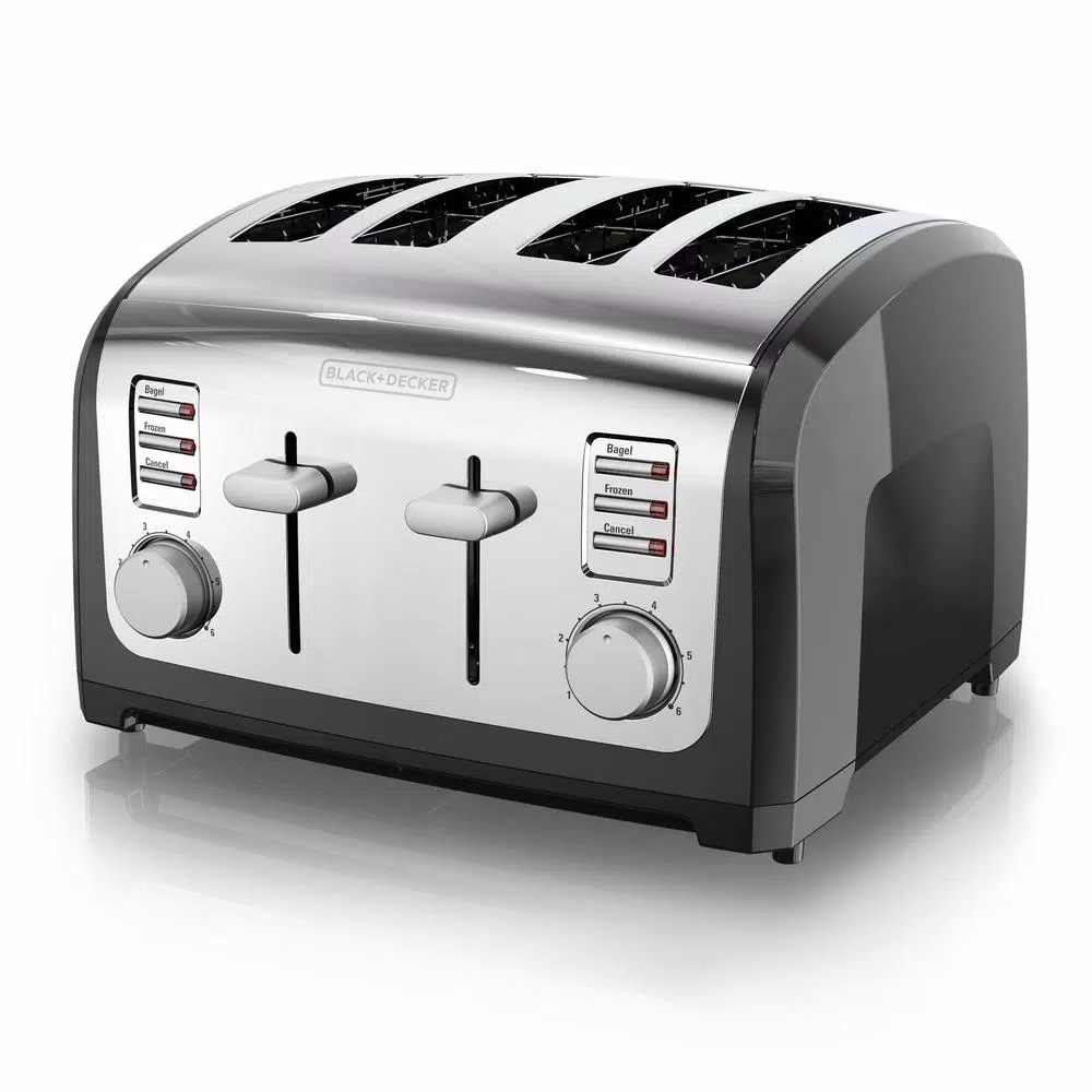 Toasters BLACK+DECKER 4-Slice Stainless Steel Wide Slot Toaster With Crumb Tray 1 Toasters BLACK+DECKER 4-Slice Stainless Steel Wide Slot Toaster With Crumb Tray
