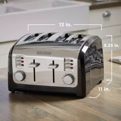Toasters BLACK+DECKER 4-Slice Stainless Steel Wide Slot Toaster With Crumb Tray 13 Toasters BLACK+DECKER 4-Slice Stainless Steel Wide Slot Toaster With Crumb Tray -BergHOFF Shop stainless steel black decker pop up toasters t4030 76 1000