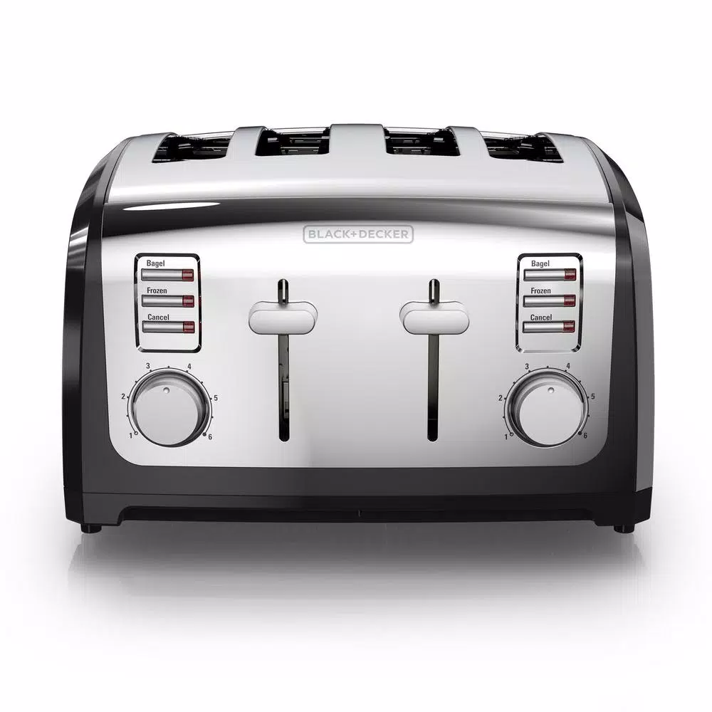 Toasters BLACK+DECKER 4-Slice Stainless Steel Wide Slot Toaster With Crumb Tray 2 Toasters BLACK+DECKER 4-Slice Stainless Steel Wide Slot Toaster With Crumb Tray - Image 2
