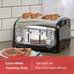 Toasters BLACK+DECKER 4-Slice Stainless Steel Wide Slot Toaster With Crumb Tray 12 Toasters BLACK+DECKER 4-Slice Stainless Steel Wide Slot Toaster With Crumb Tray -BergHOFF Shop stainless steel black decker pop up toasters t4030 fa 1000