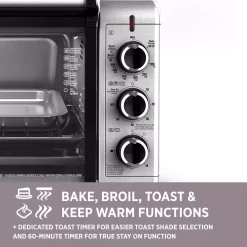 Toasters BLACK+DECKER 1500 W 6-Slice Stainless Steel Toaster Oven With Built-In Timer -BergHOFF Shop stainless steel black decker toaster ovens to3210ssd fa 1000