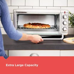 Toasters BLACK+DECKER Crisp ‘N Bake 1500 W 8-Slice Stainless Steel Toaster Oven With Fry Basket 16 Toasters BLACK+DECKER Crisp ‘N Bake 1500 W 8-Slice Stainless Steel Toaster Oven With Fry Basket -BergHOFF Shop stainless steel black decker toaster ovens to3265xssd hd 1f 1000