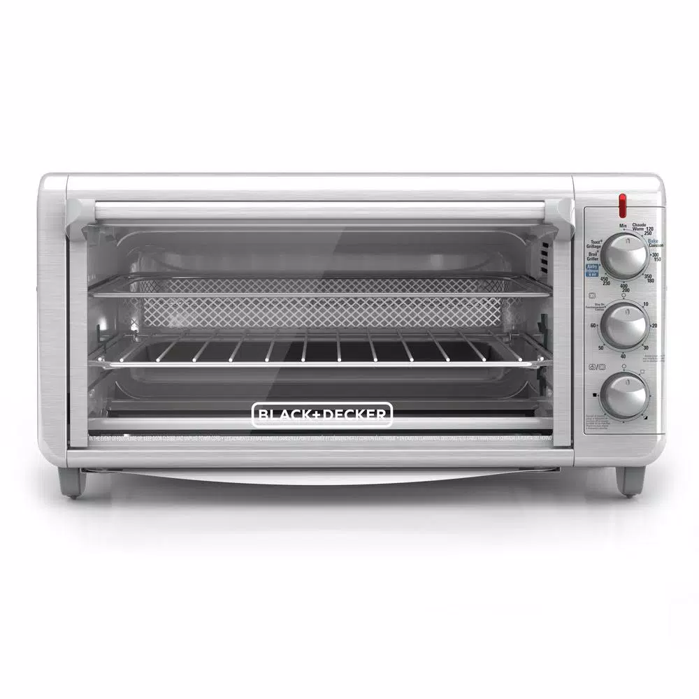 Toasters BLACK+DECKER Crisp ‘N Bake 1500 W 8-Slice Stainless Steel Toaster Oven With Fry Basket 1 Toasters BLACK+DECKER Crisp ‘N Bake 1500 W 8-Slice Stainless Steel Toaster Oven With Fry Basket