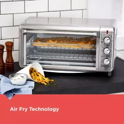 Toasters BLACK+DECKER Crisp ‘N Bake 1500 W 8-Slice Stainless Steel Toaster Oven With Fry Basket 14 Toasters BLACK+DECKER Crisp ‘N Bake 1500 W 8-Slice Stainless Steel Toaster Oven With Fry Basket -BergHOFF Shop stainless steel black decker toaster ovens to3265xssd hd c3 1000