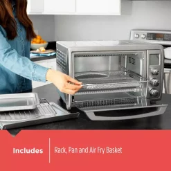 Toasters BLACK+DECKER Crisp ‘N Bake 8-Slice Air Fry Toaster Oven No Preheat, Stainless 12 Toasters BLACK+DECKER Crisp ‘N Bake 8-Slice Air Fry Toaster Oven No Preheat, Stainless -BergHOFF Shop stainless steel black decker toaster ovens tod5035ss fa 1000