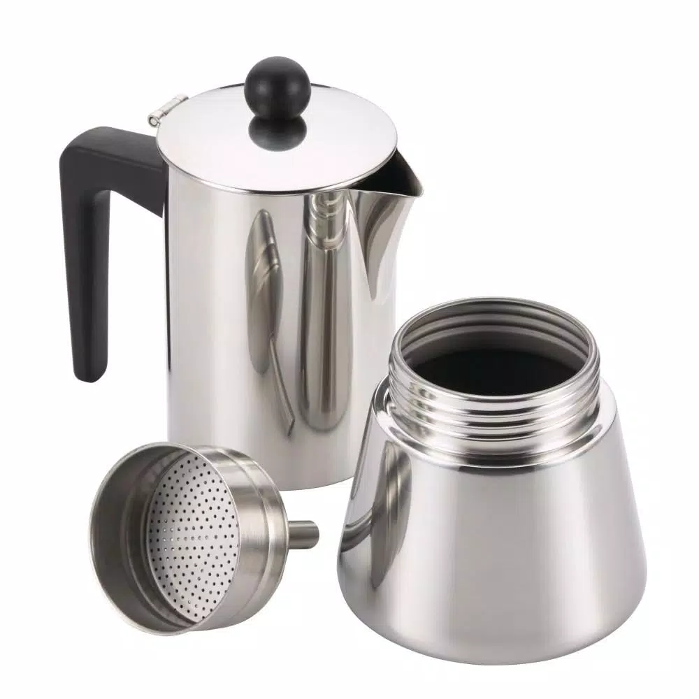 Coffee Makers BonJour 4-Cup Stovetop Espresso Maker In Stainless Steel 3 Coffee Makers BonJour 4-Cup Stovetop Espresso Maker In Stainless Steel - Image 3