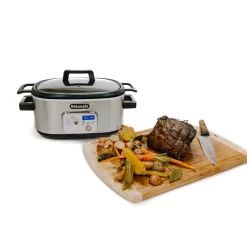 Cookers DeLonghi Livenza 6 Qt. Programmable Slow Cooker With Stovetop-Safe Pot -BergHOFF Shop stainless steel delonghi slow cookers cks1660d 1f 1000