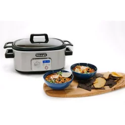 Cookers DeLonghi Livenza 6 Qt. Programmable Slow Cooker With Stovetop-Safe Pot -BergHOFF Shop stainless steel delonghi slow cookers cks1660d 44 1000