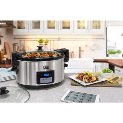 Cookers Elite Platinum 8.5 Qt. Stainless Steel Slow Cooker With Locking Lid -BergHOFF Shop stainless steel elite slow cookers mst 900vxd 44 1000