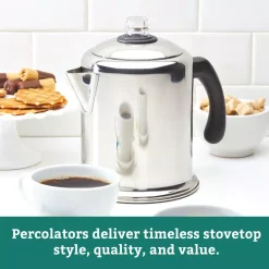 Coffee Makers Farberware 8-Cup Stainless Steel Percolator -BergHOFF Shop stainless steel farberware percolators 50124 c3 1000
