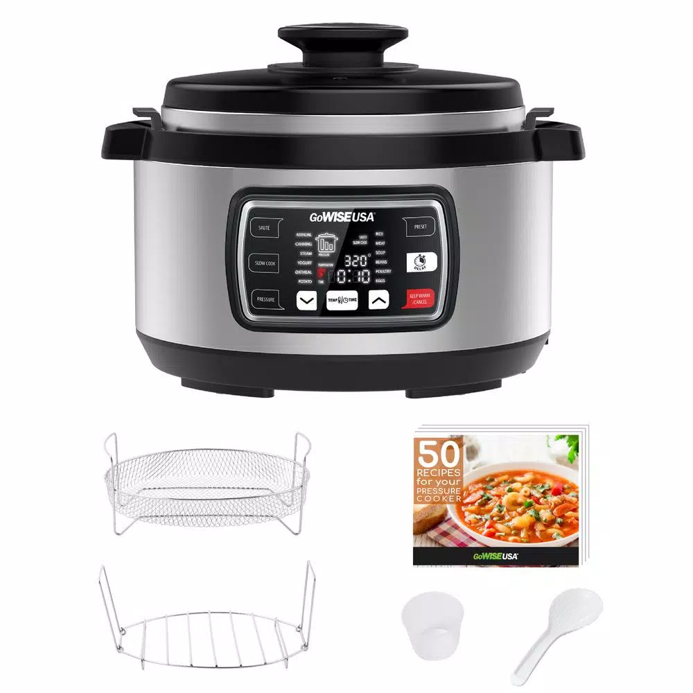 Cookers GoWISE USA Ovate 8.5 Qt. Stainless Steel Electric Pressure Cooker Oval With Accessories And 50-Recipes 2 Cookers GoWISE USA Ovate 8.5 Qt. Stainless Steel Electric Pressure Cooker Oval With Accessories And 50-Recipes - Image 2