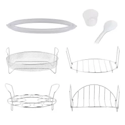 Cookers GoWISE USA Ovate 9.5 Qt. Stainless Steel Oval Electric Pressure Cooker With 6-Accessories And 50-Recipes 12 Cookers GoWISE USA Ovate 9.5 Qt. Stainless Steel Oval Electric Pressure Cooker With 6-Accessories And 50-Recipes -BergHOFF Shop stainless steel gowise usa electric pressure cookers gw22709 44 1000