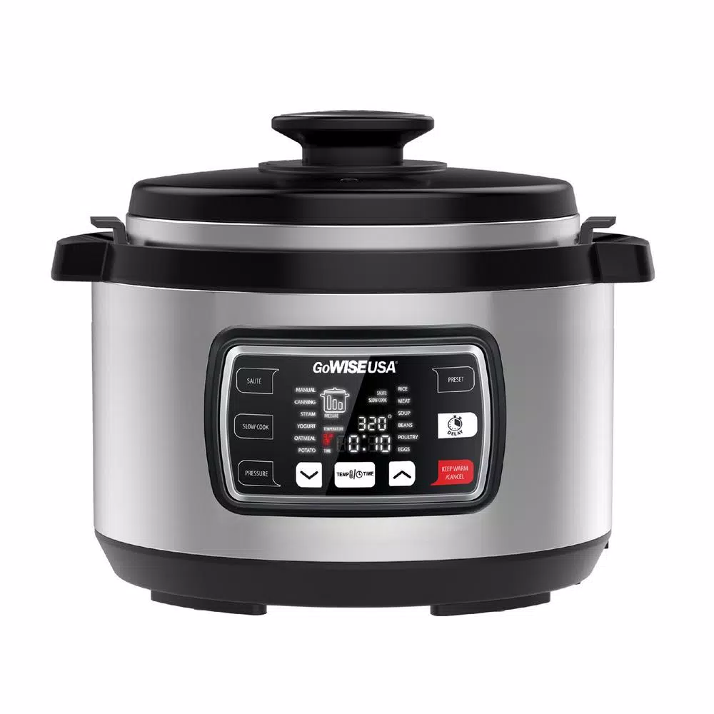 Cookers GoWISE USA Ovate 9.5 Qt. Stainless Steel Oval Electric Pressure Cooker With 6-Accessories And 50-Recipes 1 Cookers GoWISE USA Ovate 9.5 Qt. Stainless Steel Oval Electric Pressure Cooker With 6-Accessories And 50-Recipes