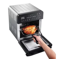 Toasters GoWISE USA 1700-Watts Electric Air Fryer Oven Grill Stainless Steel With Dual Heating Rotisserie And Dehydrator -BergHOFF Shop stainless steel gowise usa toaster ovens gw44805 1f 1000