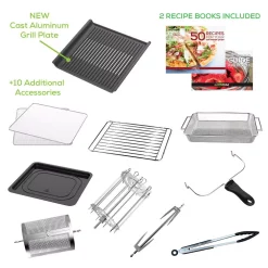 Toasters GoWISE USA 1700-Watts Electric Air Fryer Oven Grill Stainless Steel With Dual Heating Rotisserie And Dehydrator -BergHOFF Shop stainless steel gowise usa toaster ovens gw44805 76 1000