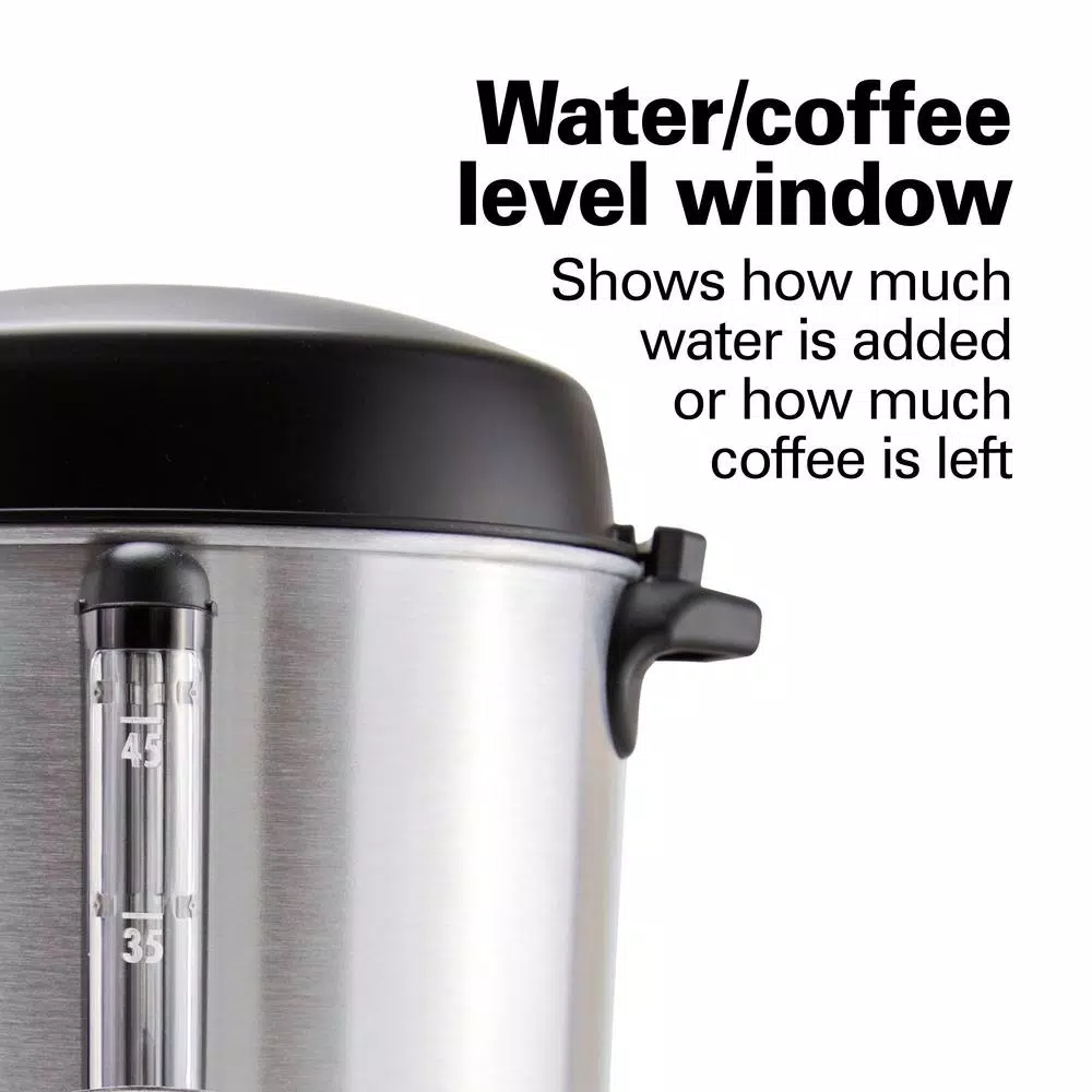 Coffee Makers Hamilton Beach 45-Cup Fast Brew Stainless Steel With 1-Hand Dispensing Coffee Urn 8 Coffee Makers Hamilton Beach 45-Cup Fast Brew Stainless Steel With 1-Hand Dispensing Coffee Urn - Image 8