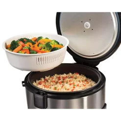 Cookers Hamilton Beach 20-Cup Stainless Steel Rice/Hot Cereal Cooker With Rice Rinser/Steam Basket -BergHOFF Shop stainless steel hamilton beach rice cookers 37543 31 1000