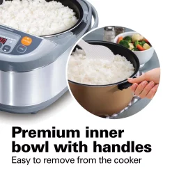 Cookers Hamilton Beach Advanced Multi-Function 16-Cup Stainless Steel Rice Cooker With Fuzzy Logic 15 Cookers Hamilton Beach Advanced Multi-Function 16-Cup Stainless Steel Rice Cooker With Fuzzy Logic -BergHOFF Shop stainless steel hamilton beach rice cookers 37570 76 1000