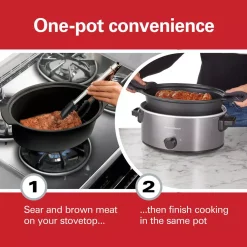 Cookers Hamilton Beach Stovetop Sear And Cook 6 Qt. Gray Slow Cooker 12 Cookers Hamilton Beach Stovetop Sear And Cook 6 Qt. Gray Slow Cooker -BergHOFF Shop stainless steel hamilton beach slow cookers 33669 44 1000