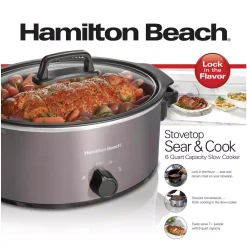 Cookers Hamilton Beach Stovetop Sear And Cook 6 Qt. Gray Slow Cooker 10 Cookers Hamilton Beach Stovetop Sear And Cook 6 Qt. Gray Slow Cooker -BergHOFF Shop stainless steel hamilton beach slow cookers 33669 4f 1000