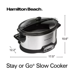Cookers Hamilton Beach Programmable Stay Or Go 6 Qt. Stainless Steel Slow Cooker With Bonus Party Dipper -BergHOFF Shop stainless steel hamilton beach slow cookers 33766 76 1000