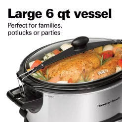 Cookers Hamilton Beach Programmable Stay Or Go 6 Qt. Stainless Steel Slow Cooker With Bonus Party Dipper -BergHOFF Shop stainless steel hamilton beach slow cookers 33766 fa 1000
