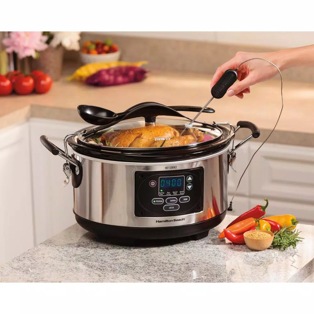 Cookers Hamilton Beach Set And Forget 6 Qt. Stainless Steel Programmable Slow Cooker With Temperature Probe 4 Cookers Hamilton Beach Set And Forget 6 Qt. Stainless Steel Programmable Slow Cooker With Temperature Probe - Image 4