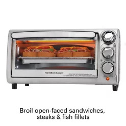 Toasters Hamilton Beach 1100-Watt 4-Slice Stainless Steel Toaster Oven -BergHOFF Shop stainless steel hamilton beach toaster ovens 31143 76 1000