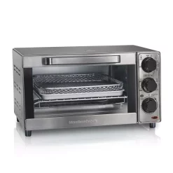 Toasters Hamilton Beach Sure Crisp 1120 W 4-Slice Stainless Steel Toaster Oven With Air Fry