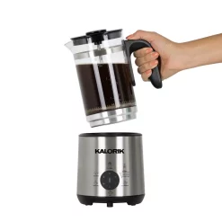 Coffee Makers KALORIK Bartista 3-Cup Stainless Steel Electric French Press Coffee Maker -BergHOFF Shop stainless steel kalorik drip coffee makers drm 45395 ss 1f 1000