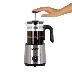 Coffee Makers KALORIK Bartista 3-Cup Stainless Steel Electric French Press Coffee Maker -BergHOFF Shop stainless steel kalorik drip coffee makers drm 45395 ss 4f 1000