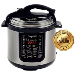 Cookers MegaChef 8 Qt. Stainless Steel Electric Pressure Cooker With Stainless Steel Pot -BergHOFF Shop stainless steel megachef electric pressure cookers 98599676m 40 1000