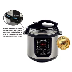 Cookers MegaChef 8 Qt. Stainless Steel Electric Pressure Cooker With Stainless Steel Pot -BergHOFF Shop stainless steel megachef electric pressure cookers 98599676m a0 1000