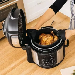 Cookers NINJA Foodi Deluxe 8 Qt. Black Electric Pressure Cooker And Air Fryer -BergHOFF Shop stainless steel ninja electric pressure cookers fd401 44 1000