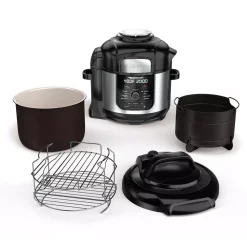 Cookers NINJA Foodi Deluxe 8 Qt. Black Electric Pressure Cooker And Air Fryer -BergHOFF Shop stainless steel ninja electric pressure cookers fd401 76 1000